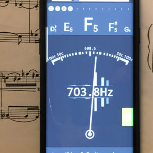 Tuner Closeup on Flute Music